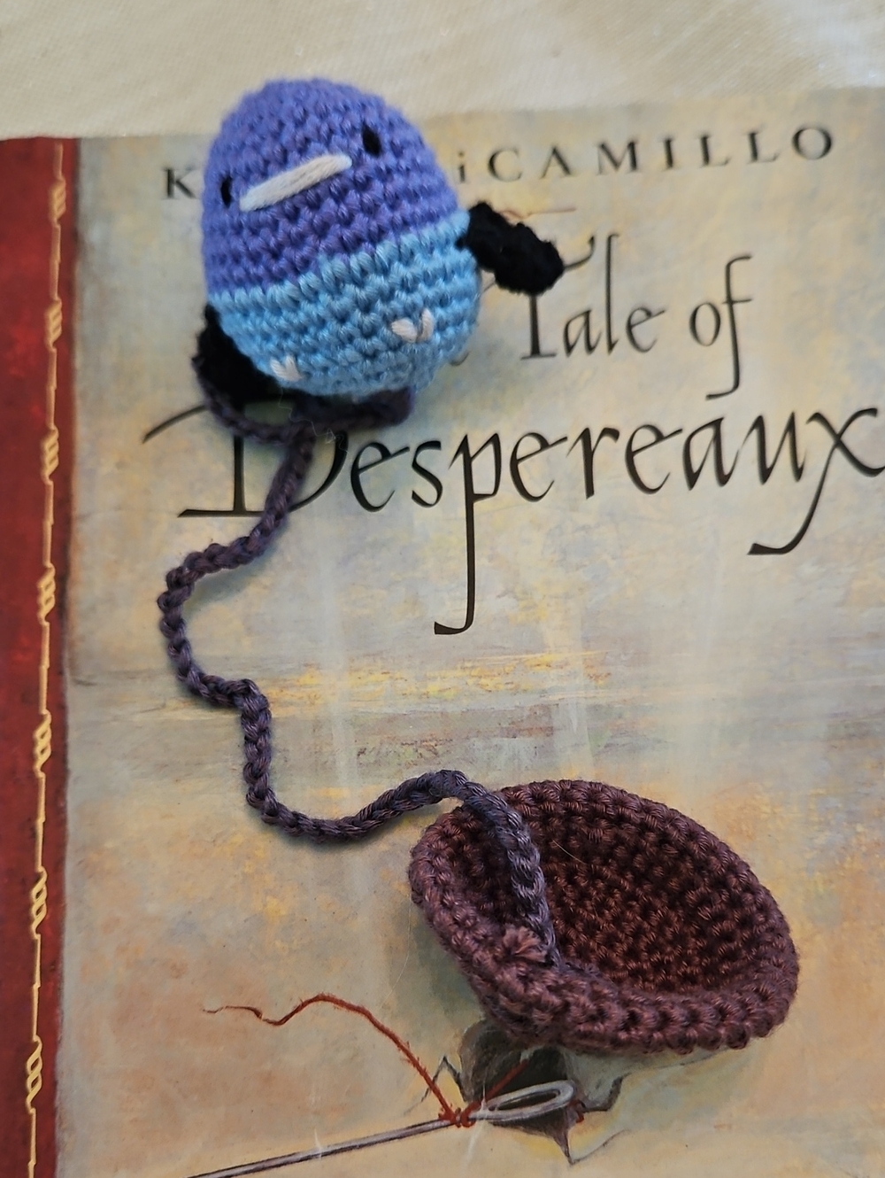 Crochet Indigo Bunting Bookmark